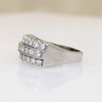 Impressive Three Row Diamond & Platinum Retro Band