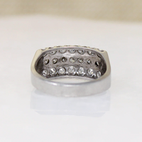 Impressive Three Row Diamond & Platinum Retro Band