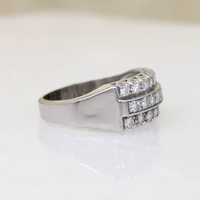Impressive Three Row Diamond & Platinum Retro Band