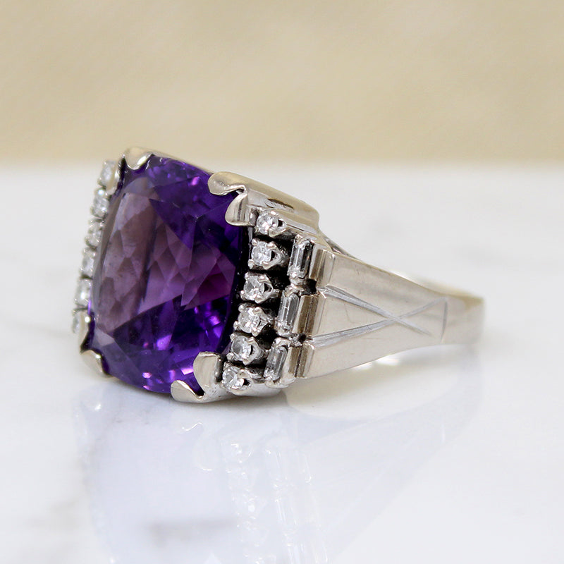 Statuesque Amethyst & Diamond Cocktail Ring