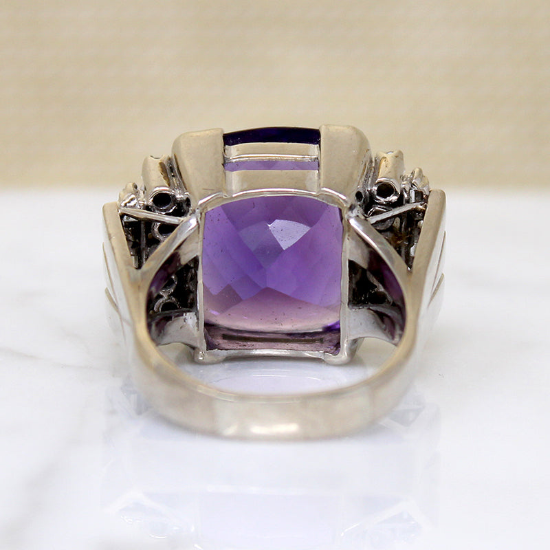 Statuesque Amethyst & Diamond Cocktail Ring