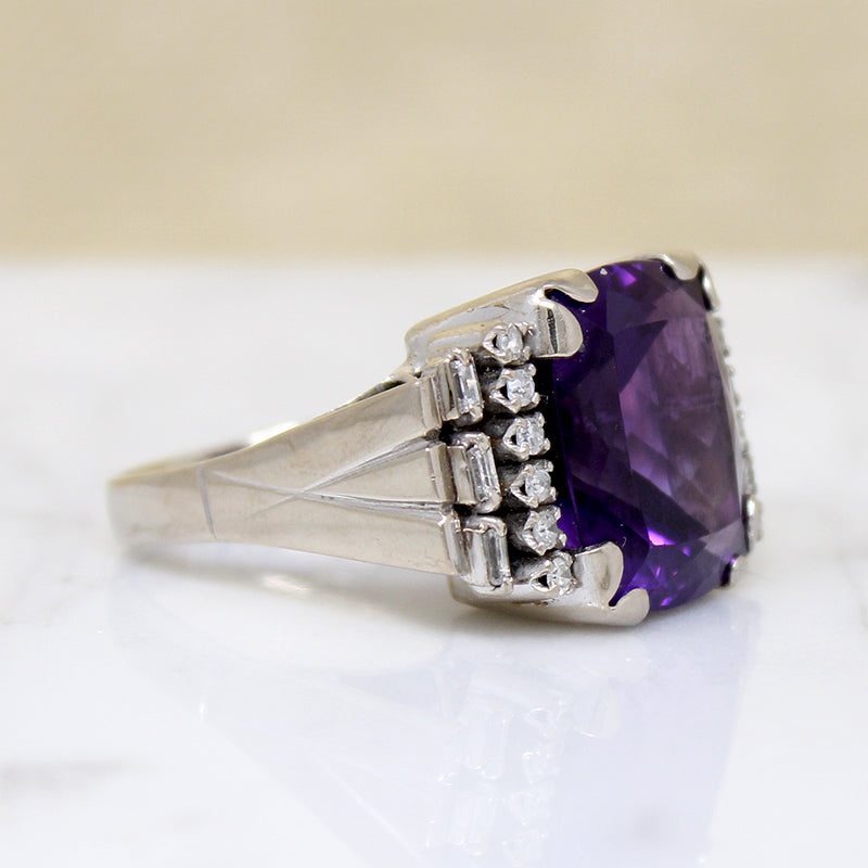 Statuesque Amethyst & Diamond Cocktail Ring