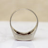 Cheerful Synthetic Ruby in Two-Tone Signet Ring