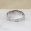 Modernist Silver Band with Cool Blue Art Glass