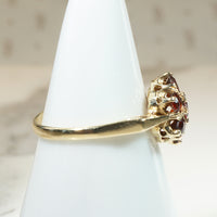 Pretty Garnet Posy Cluster in 10k Ring