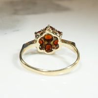 Pretty Garnet Posy Cluster in 10k Ring