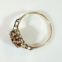 Pretty Garnet Posy Cluster in 10k Ring