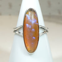 Dragon's Breath Glass in Simple Sterling Ring