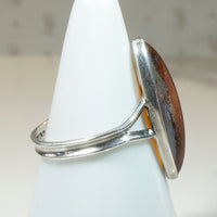 Dragon's Breath Glass in Simple Sterling Ring