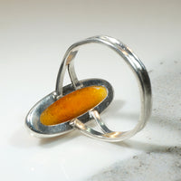 Dragon's Breath Glass in Simple Sterling Ring