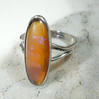Dragon's Breath Glass in Simple Sterling Ring