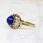 Bohemian Lapis & Gold Filigree Dome Ring