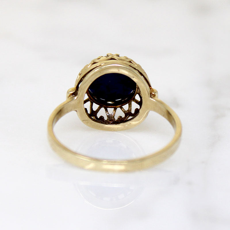 Bohemian Lapis & Gold Filigree Dome Ring