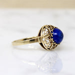 Bohemian Lapis & Gold Filigree Dome Ring