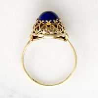 Bohemian Lapis & Gold Filigree Dome Ring