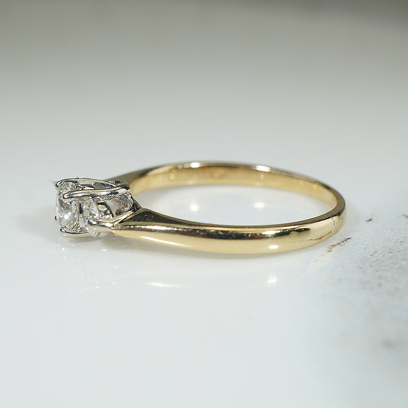 Graceful Two-Tone Diamond Trilogy Ring