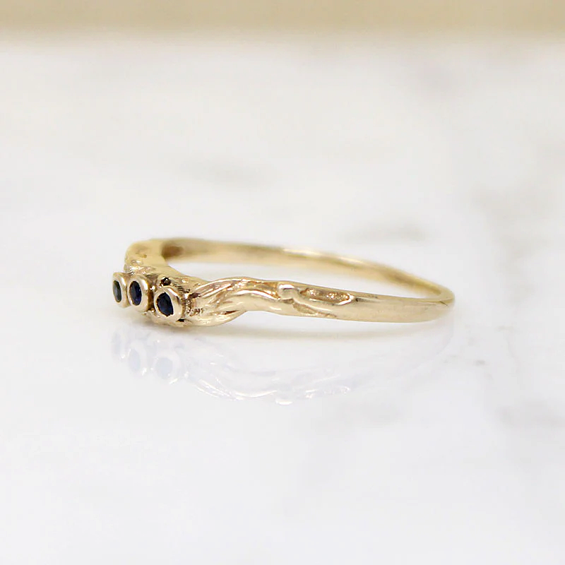 Whimsical Sapphire & Gold Contour Band
