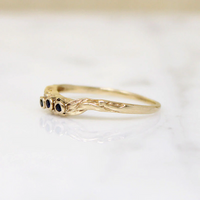 Whimsical Sapphire & Gold Contour Band
