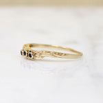 Whimsical Sapphire & Gold Contour Band