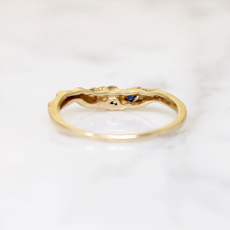 Whimsical Sapphire & Gold Contour Band