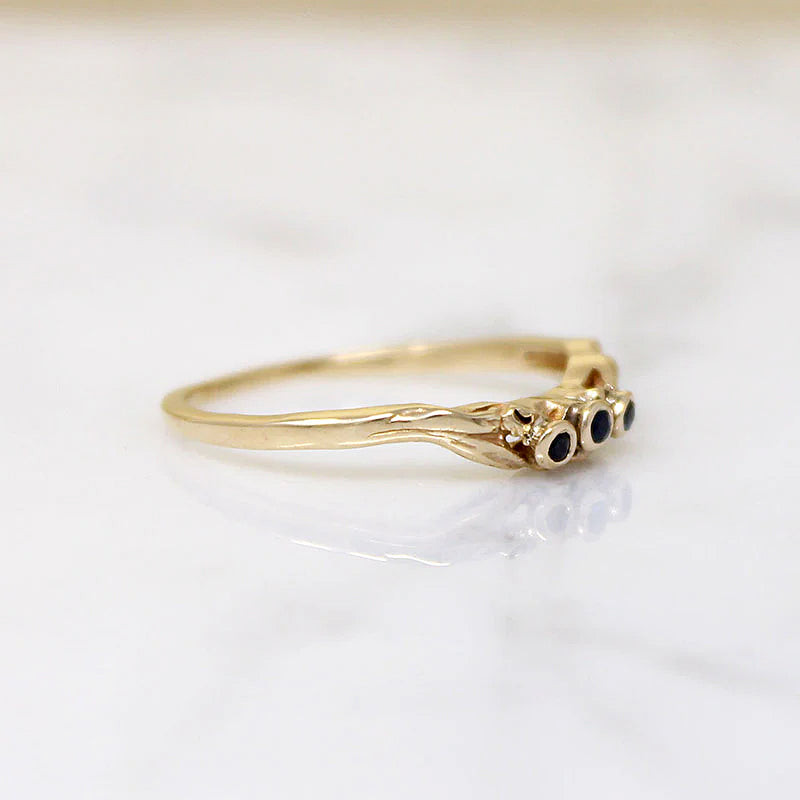 Whimsical Sapphire & Gold Contour Band