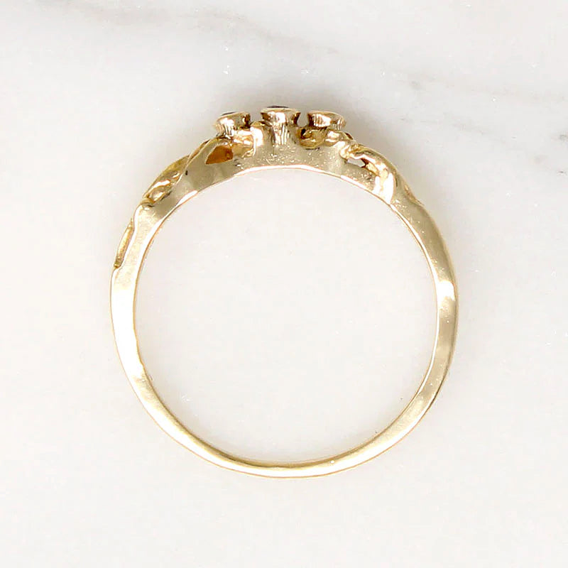 Whimsical Sapphire & Gold Contour Band