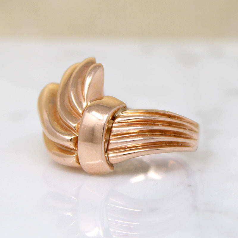 Dynamic Retro Ring in 14k Rose Gold