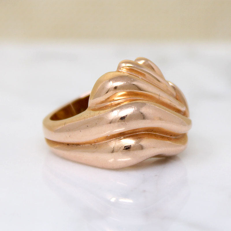 Dynamic Retro Ring in 14k Rose Gold