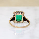 Jewel-Toned Green Glass & Gold Ring