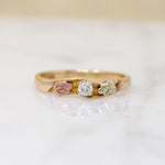 Dainty Diamond Band with Colorful Leaves