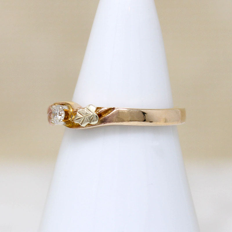 Dainty Diamond Band with Colorful Leaves