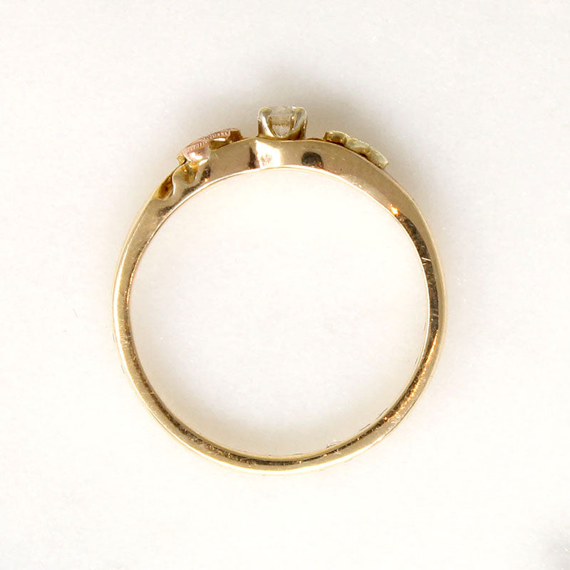 Dainty Diamond Band with Colorful Leaves