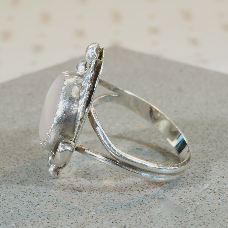 Iridescent Mother of Pearl in Sterling Silver Ring