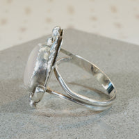Iridescent Mother of Pearl in Sterling Silver Ring
