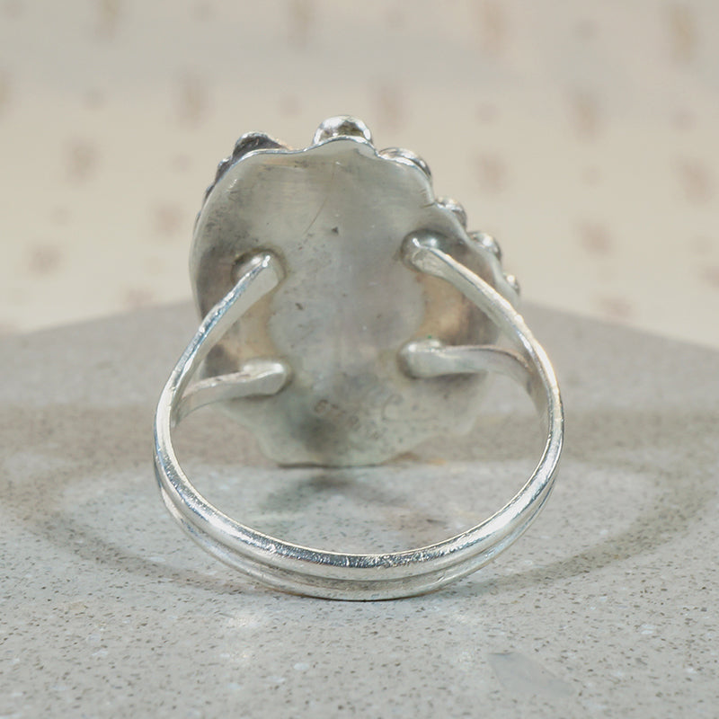 Iridescent Mother of Pearl in Sterling Silver Ring