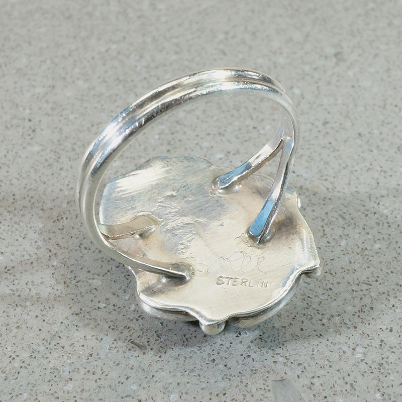 Iridescent Mother of Pearl in Sterling Silver Ring