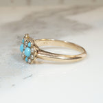 Pretty Posy Turquoise & Pearl Edwardian Ring