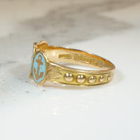 Pastel Blue Enamel Faith, Hope & Charity English Band