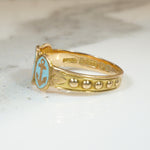 Pastel Blue Enamel Faith, Hope & Charity English Band