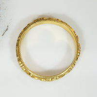 Precious Chinese 22k Gold Hearts & Flowers Band