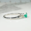 Fresh Green Emerald Engagement Ring with Baguette Accents