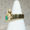 Marquise Diamond & Emerald 18k Gold Bypass Ring