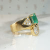 Marquise Diamond & Emerald 18k Gold Bypass Ring