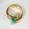 Marquise Diamond & Emerald 18k Gold Bypass Ring