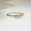 Dainty Old Mine Cut Diamond Solitaire Ring