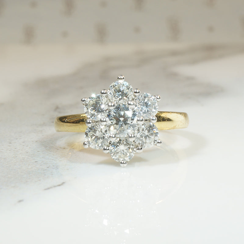 Celestial Starry Cluster in Platinum & 18ct Gold Ring