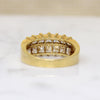 Deluxe Double Row Princess Cut Diamond & 18k Gold Band