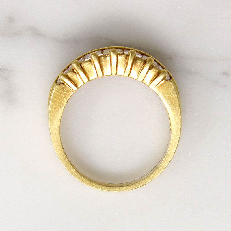 Deluxe Double Row Princess Cut Diamond & 18k Gold Band