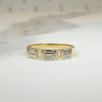 Clean-Lined Baguette Diamond & 18k Gold Band