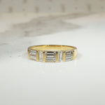 Clean-Lined Baguette Diamond & 18k Gold Band